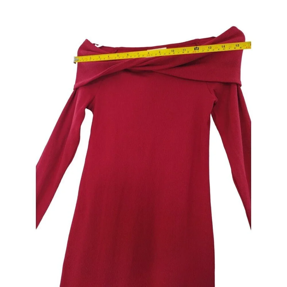 Universal thread, Elegant dress for women, red, cotton and polyester, size XS. N